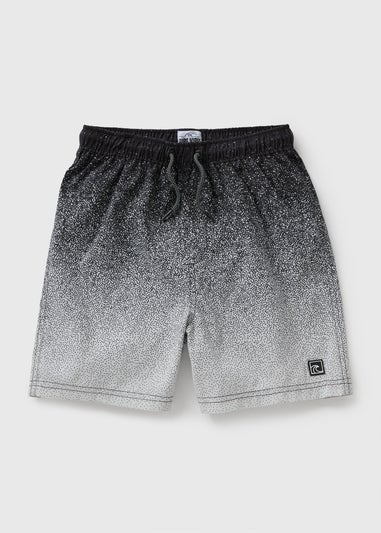 Boys Black Paint Splat Ombre Swim Shorts (7-15yrs)