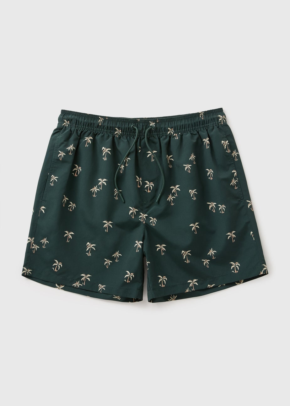 Khaki Palm Tree Swim Shorts