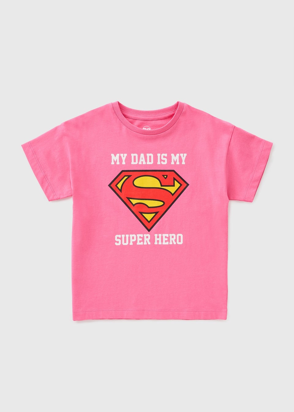 Girls Pink Supergirl Dad T-Shirt (1-7yrs)