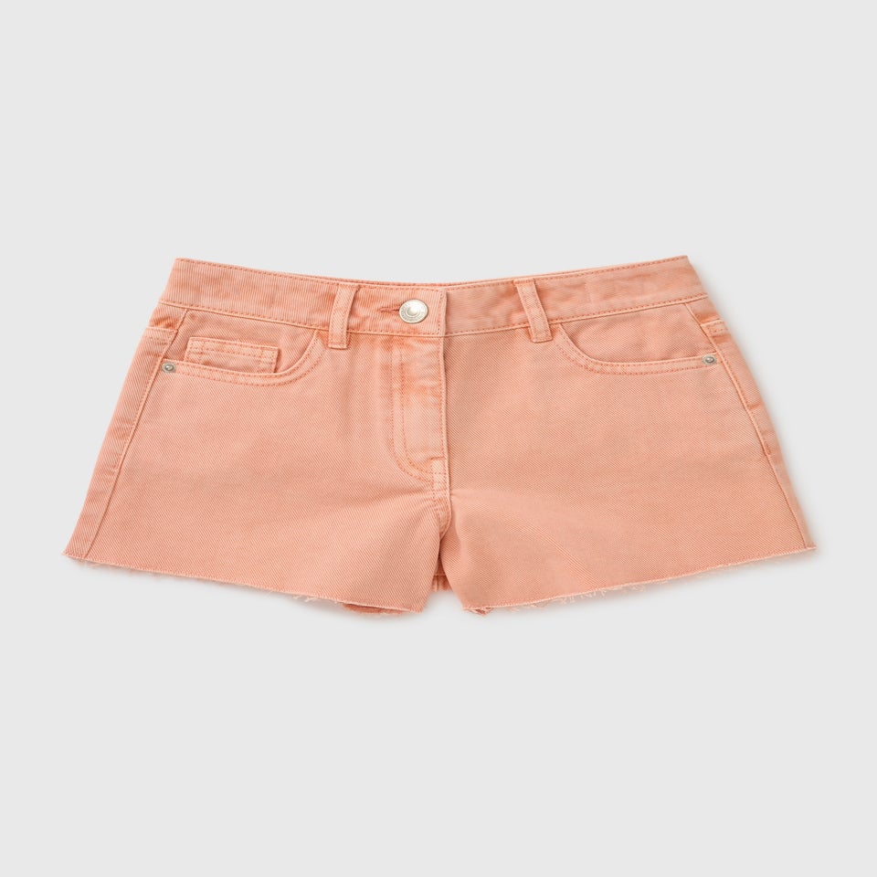 Girls Peach Denim Shorts (7-15yrs)