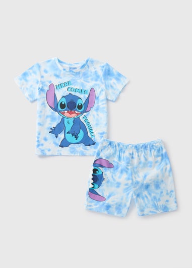 Boys Stitch Blue Tie Dye Pyjama Set (1-7yrs)