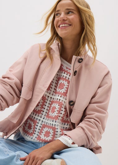 Pink Patchwork Crochet Jumper