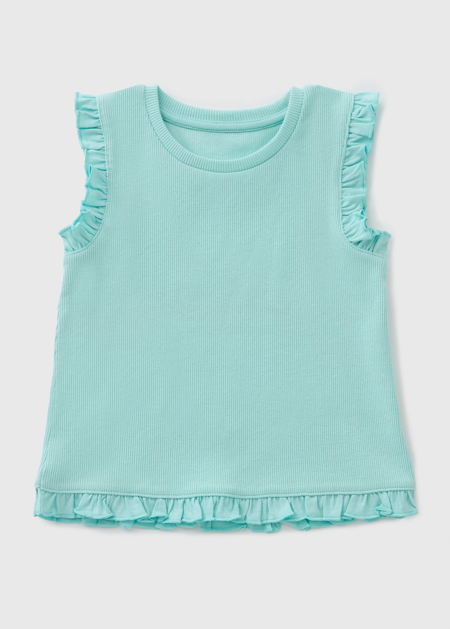 Girls Aqua Frill Vest (1-7yrs)