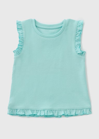 Girls Aqua Frill Vest (1-7yrs)