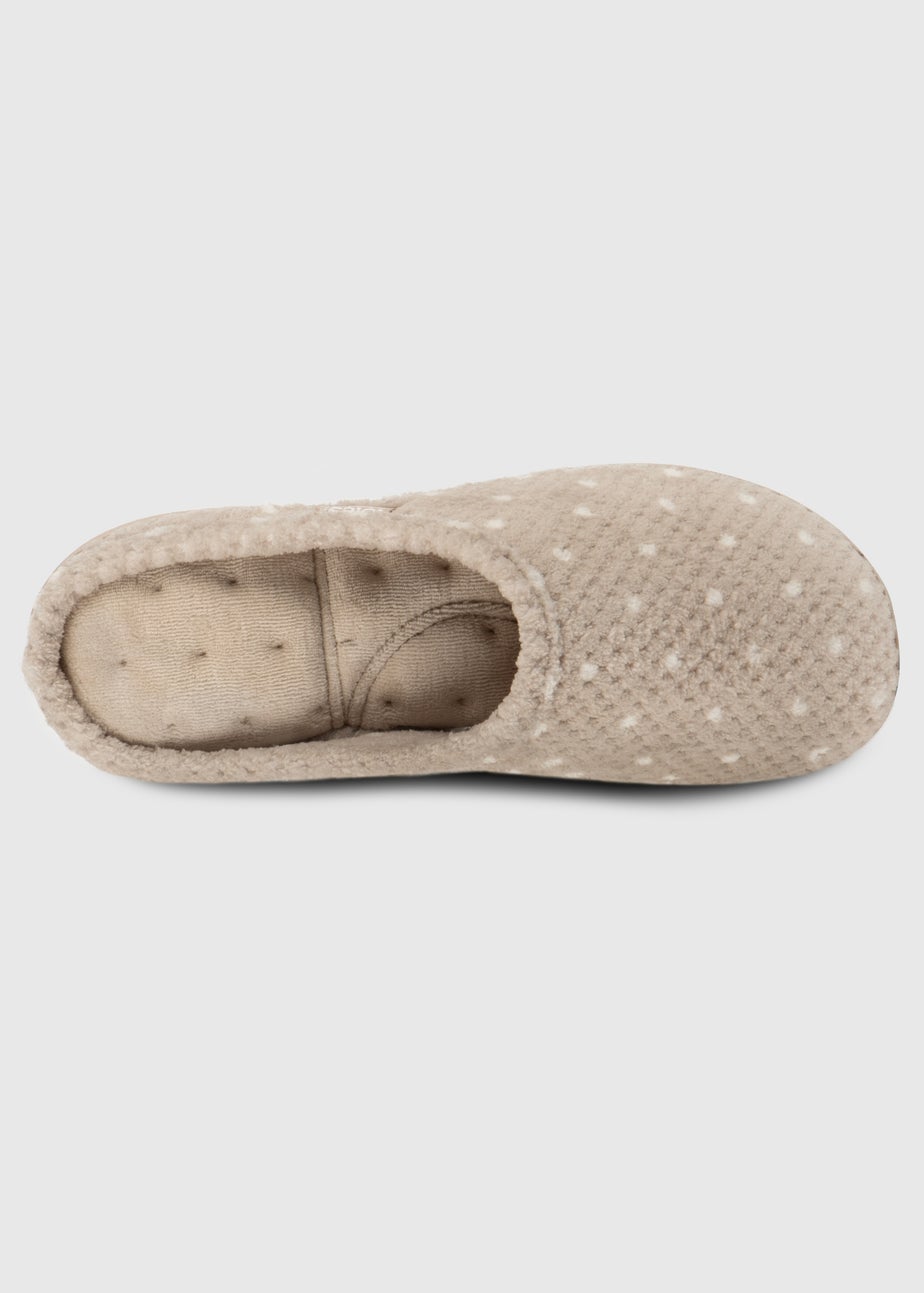 Totes Isotoner Natural Ladies Popcorn Terry Mule Slippers