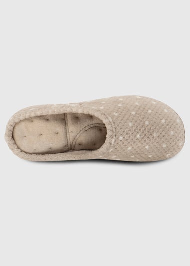 Totes Isotoner Natural Ladies Popcorn Terry Mule Slippers