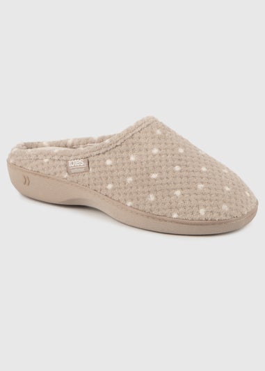Totes Isotoner Natural Ladies Popcorn Terry Mule Slippers