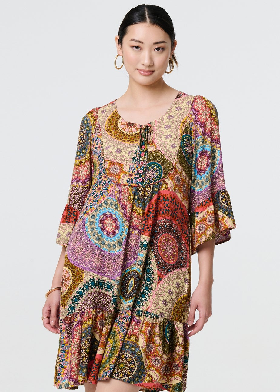 Izabel London Multi Kaleidoscope Print Short Dress