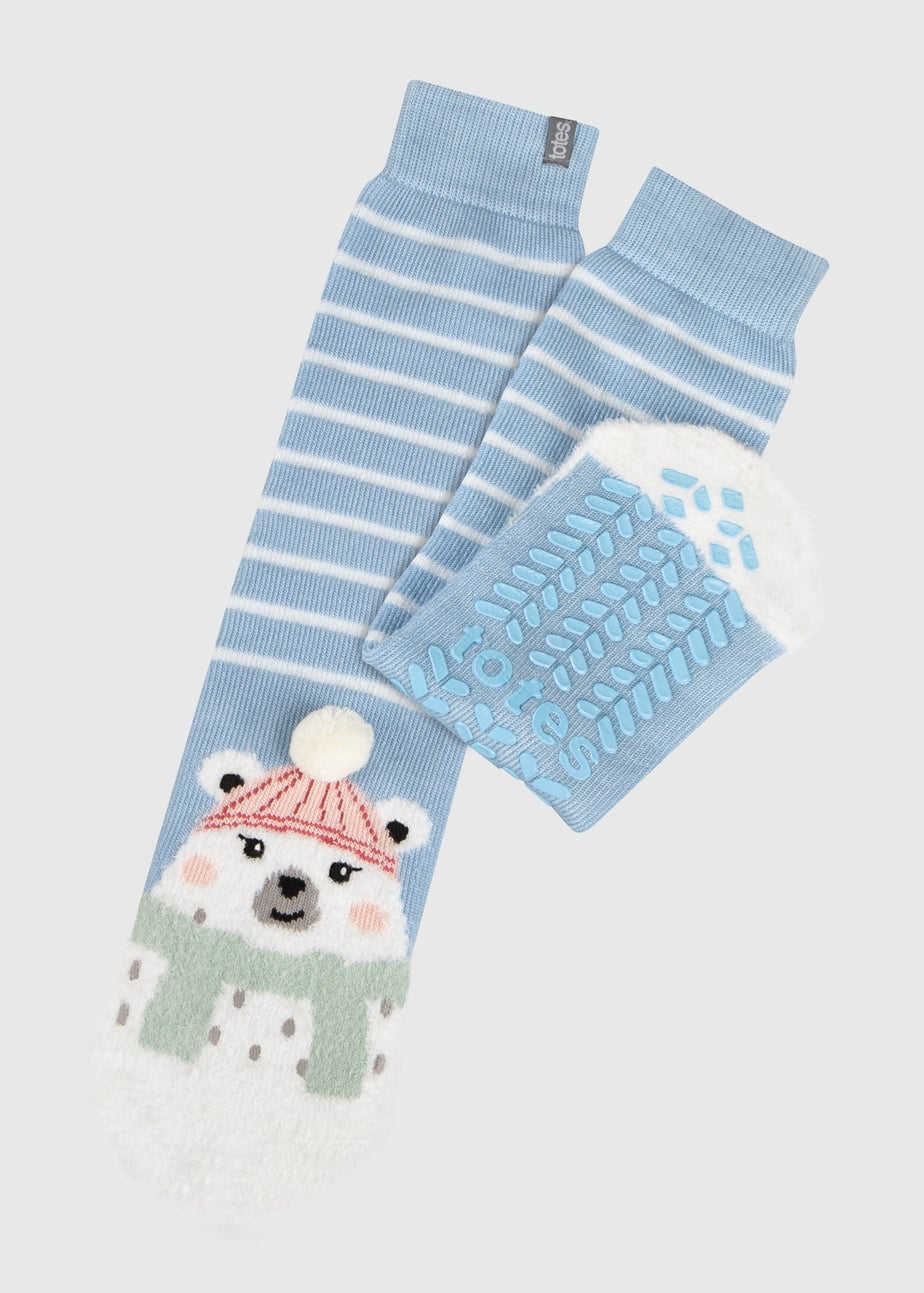 Totes Toasties Blue Ladies Single Original Slipper Socks