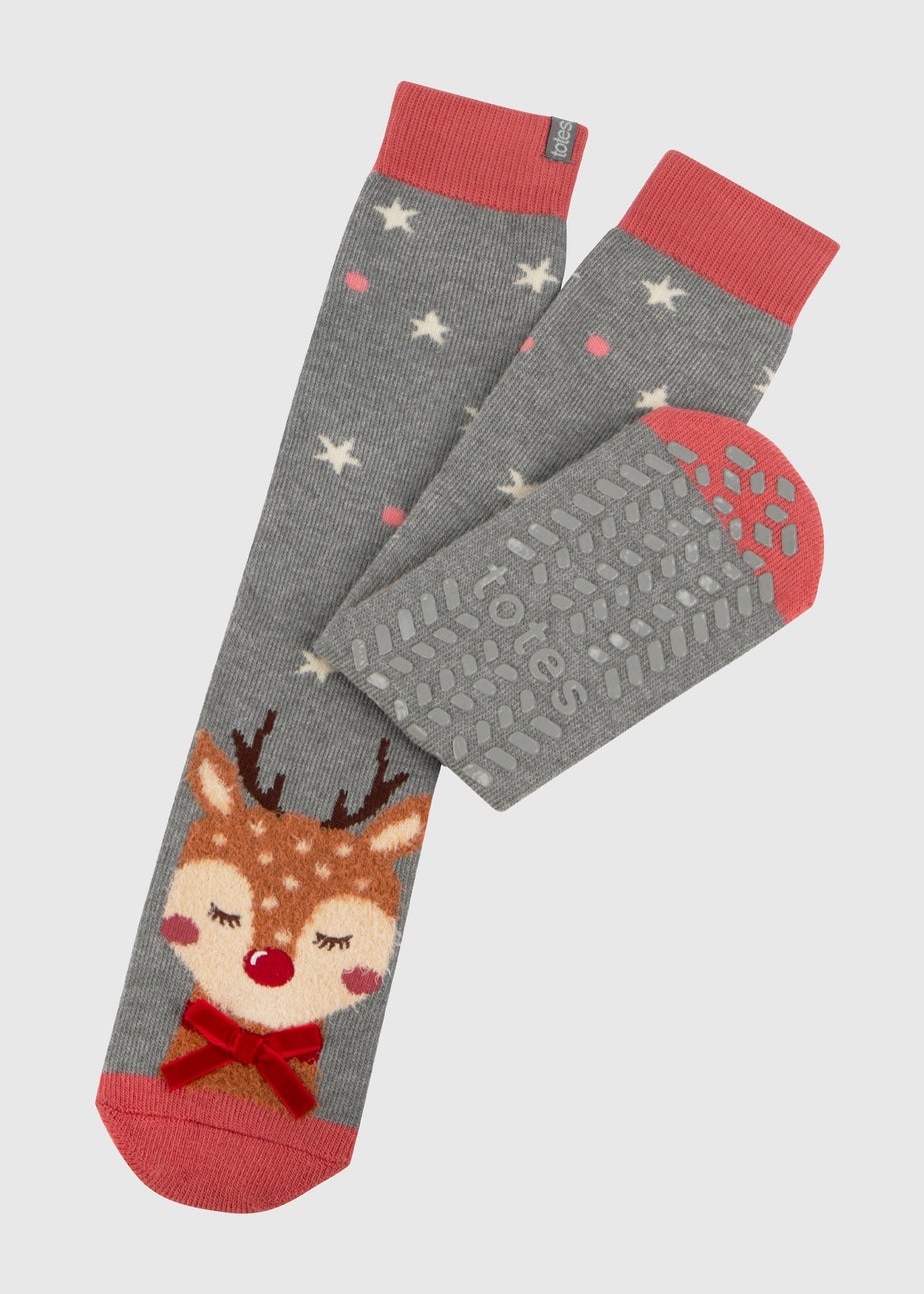 Totes Toasties Grey Ladies Single Original Slipper Socks