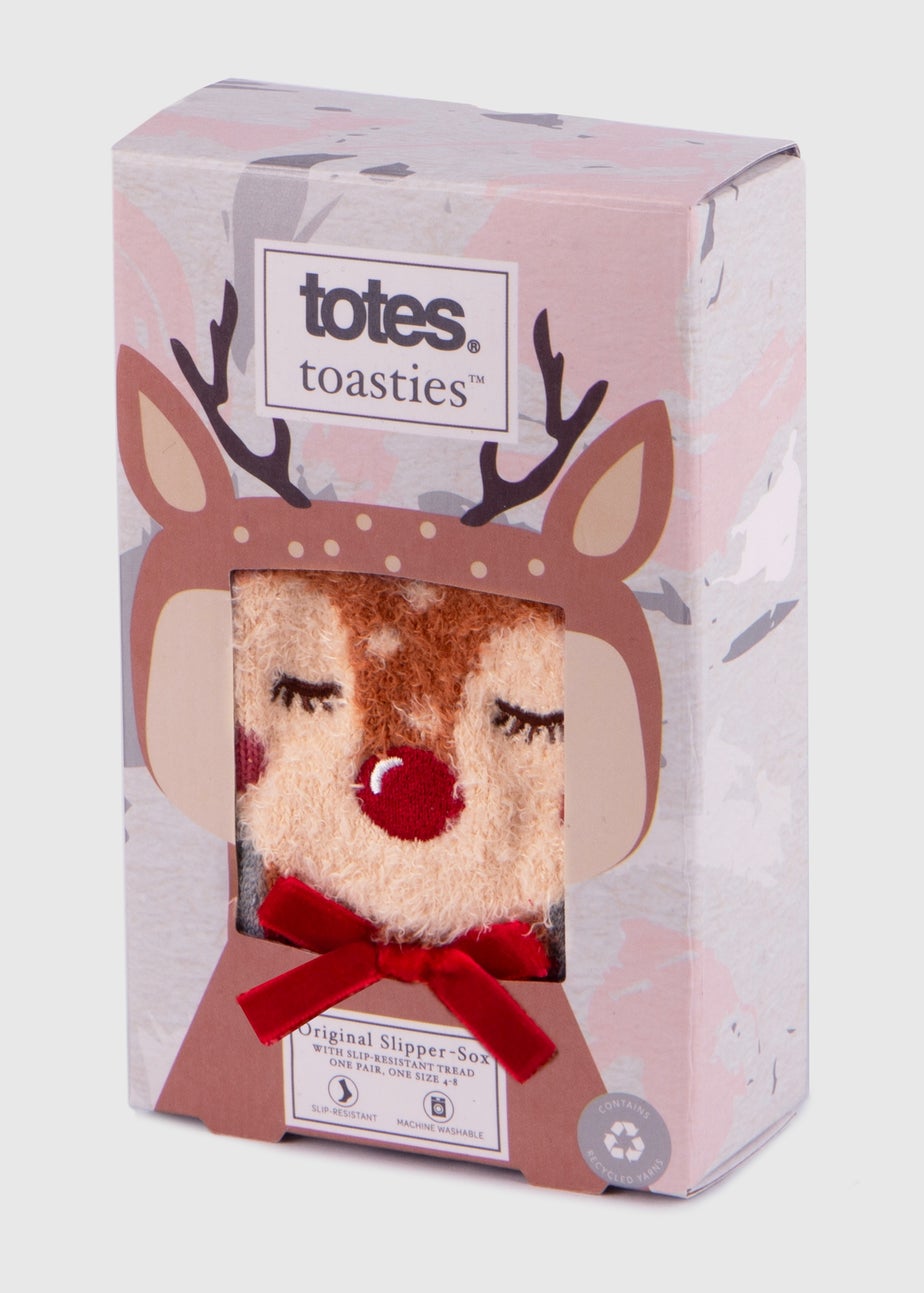 Totes Toasties Grey Ladies Single Original Slipper Socks