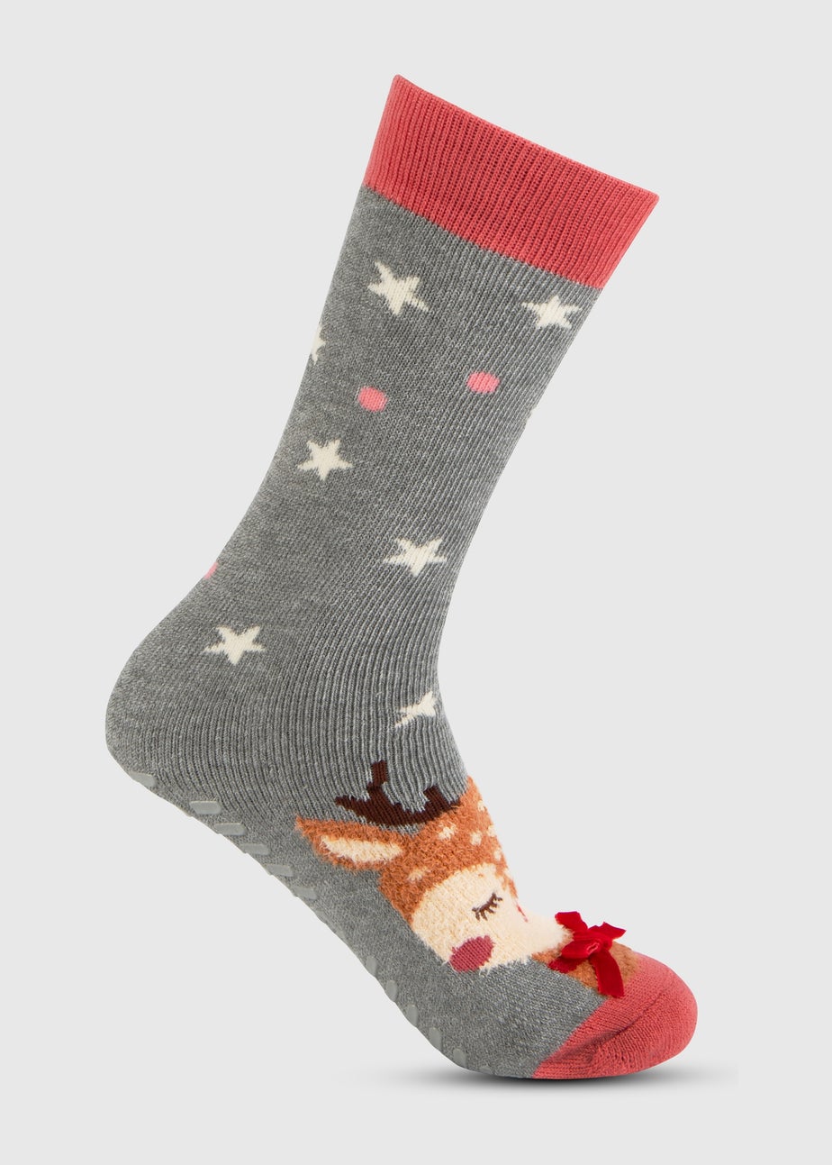 Totes Toasties Grey Ladies Single Original Slipper Socks