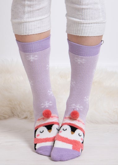 Totes Toasties Purple Ladies Single Original Slipper Socks