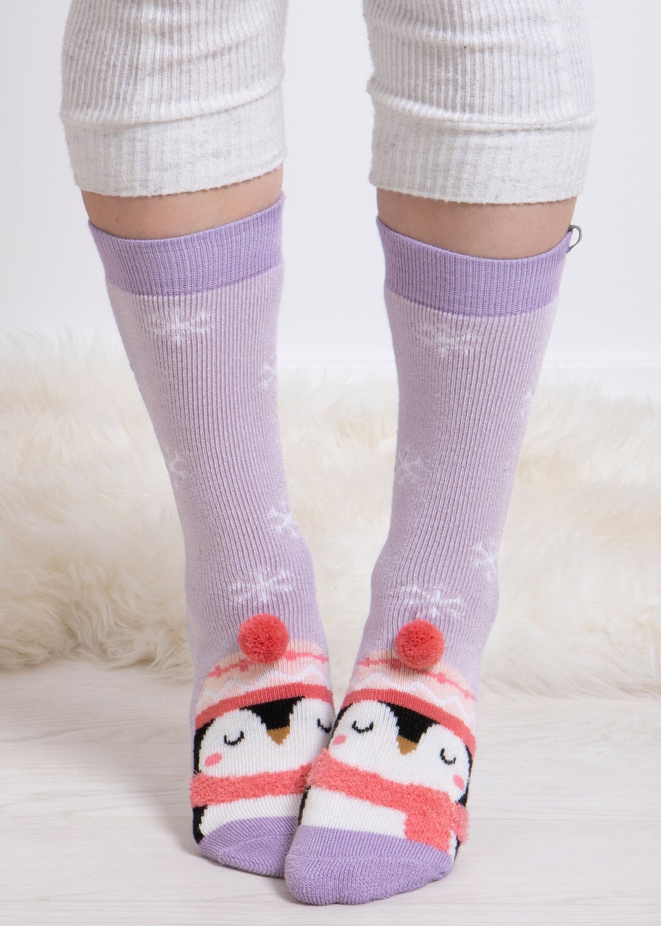 Totes Toasties Purple Ladies Single Original Slipper Socks