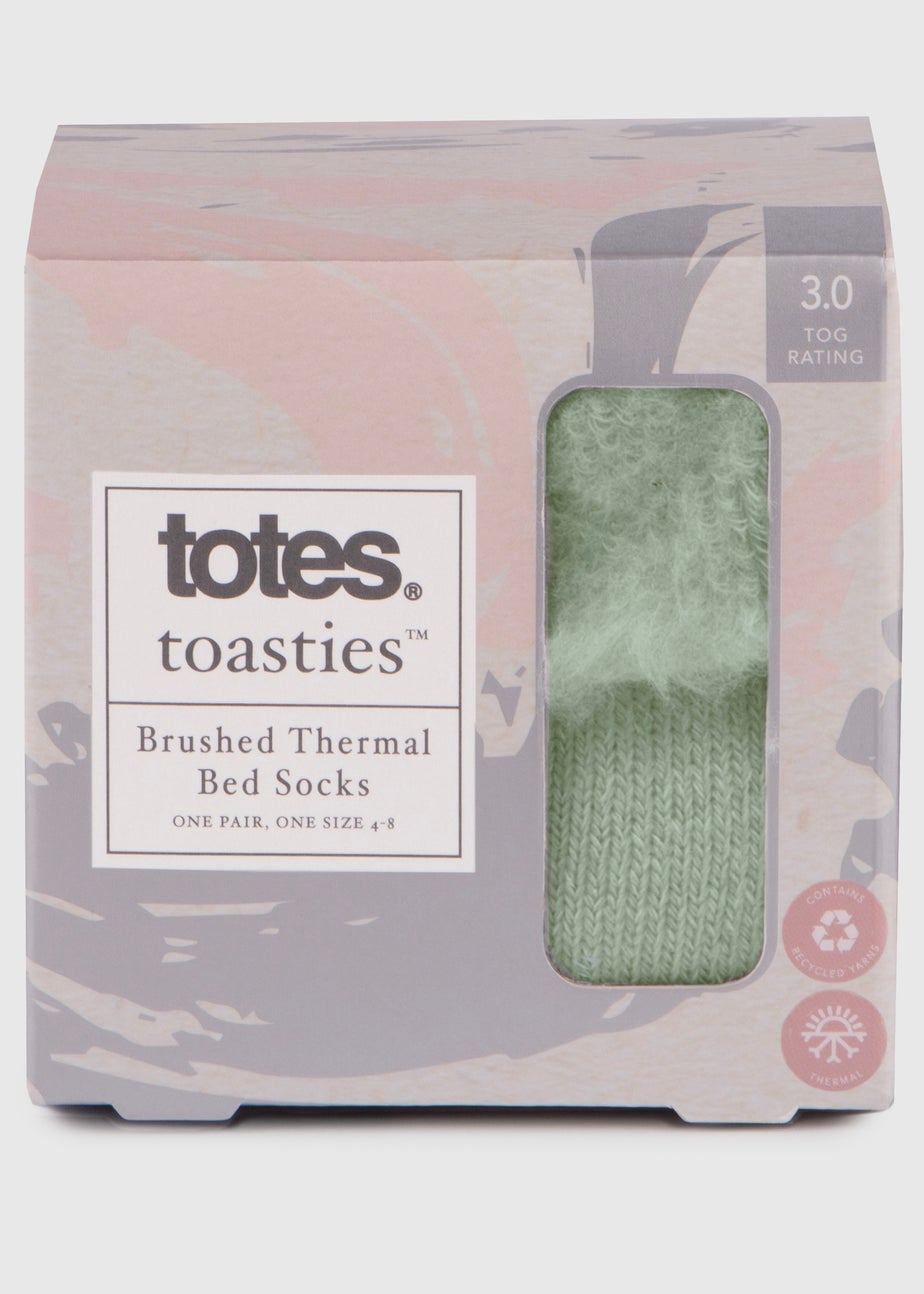 Totes Toasties Sage Ladies Recycled Brushed Thermal Bed Socks