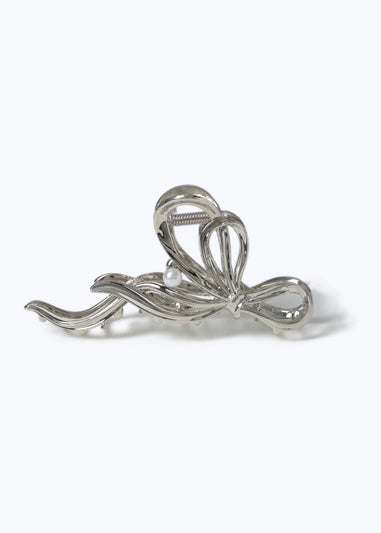 Muse Silver Metal Bow Hair Claw