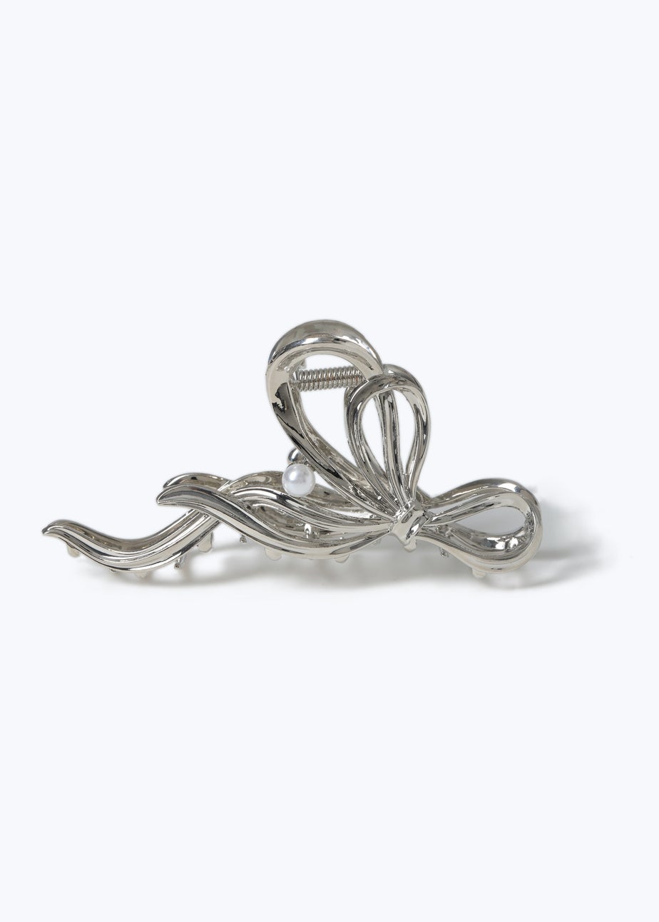 Muse Silver Metal Bow Hair Claw