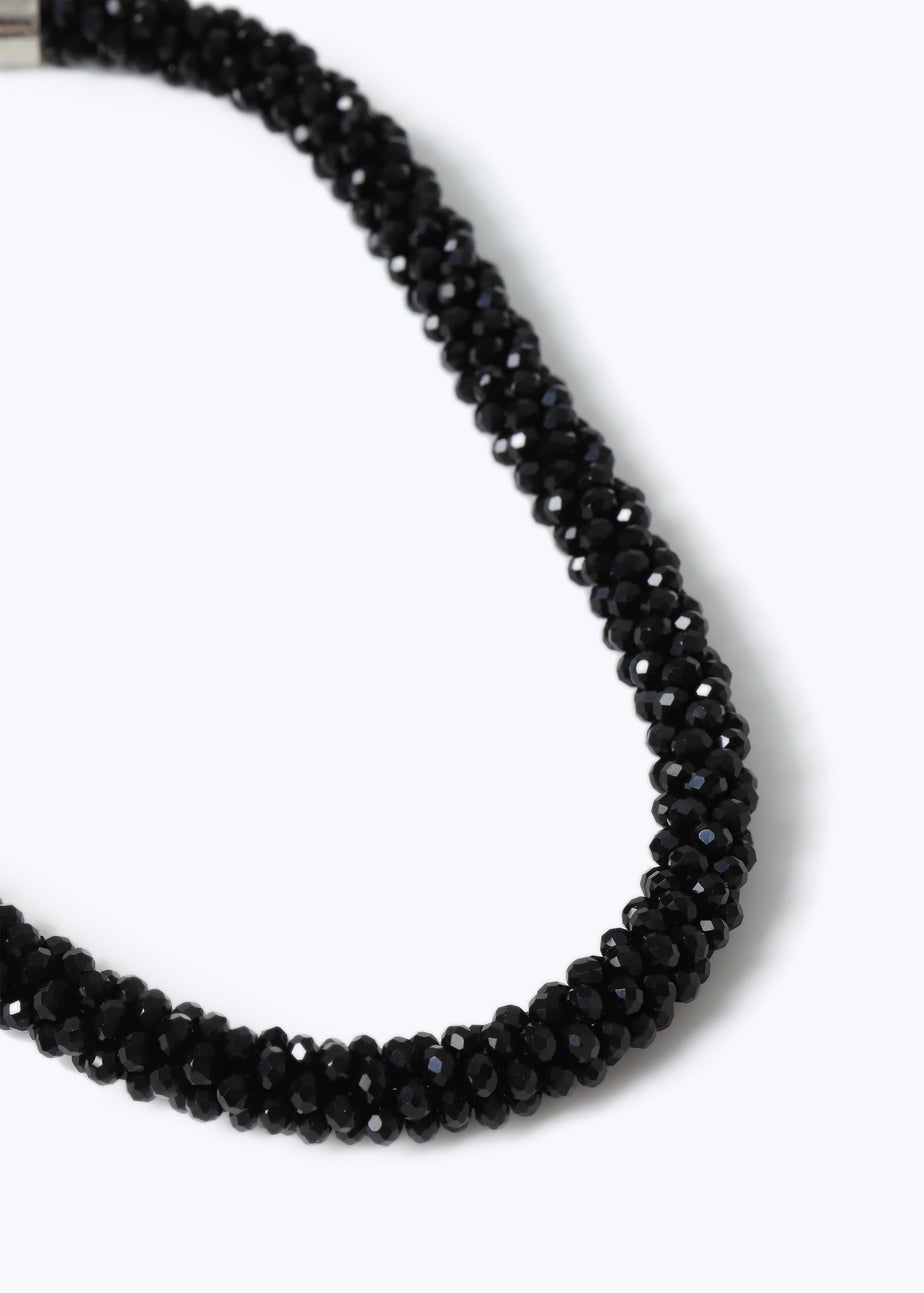Muse Black Facet Collar Necklace