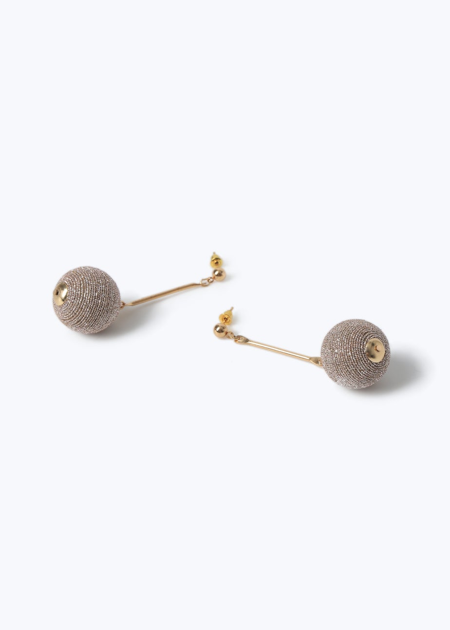 Muse Gold Bar Drop Sparkle Thread Earring