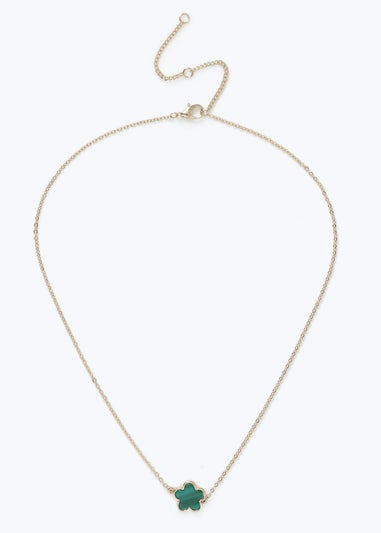 Muse Green Gold Flower Necklace