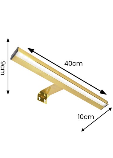 ValueLights Brushed Gold Wall Light Integrated LED (4cm x 40cm x 16.5cm)