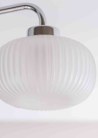 ValueLights Amaia Polished Silver Semi-Flush Light with Clear Globe Shade