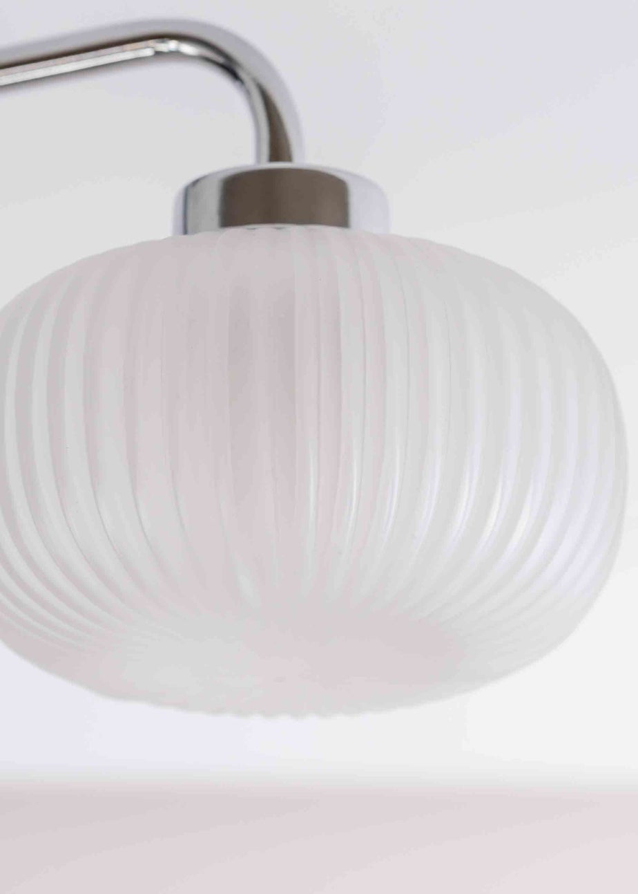ValueLights Amaia Polished Silver Semi-Flush Light with Clear Globe Shade