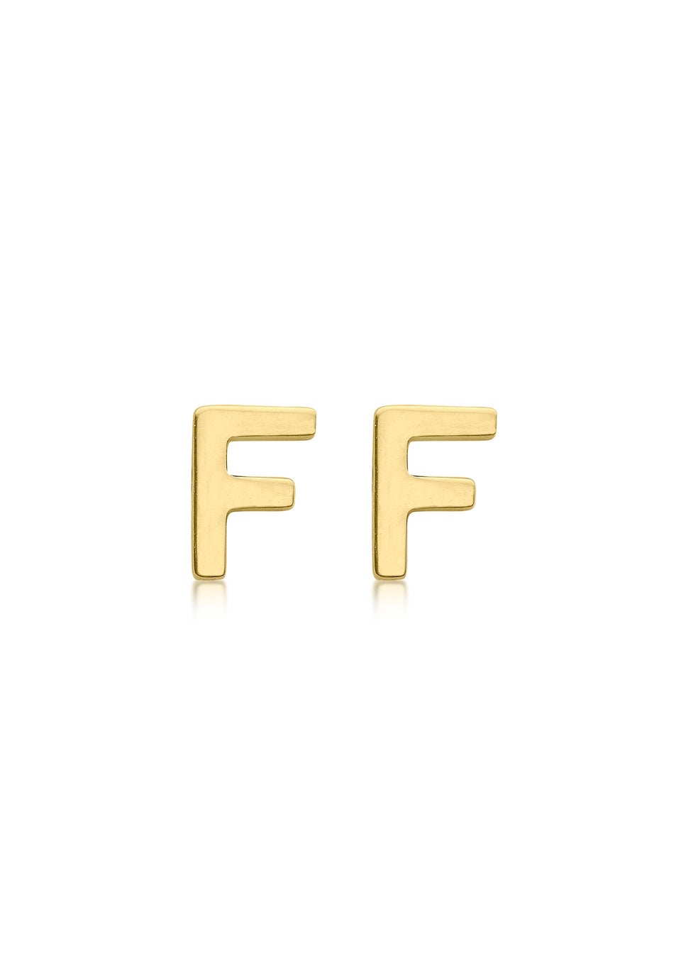 Golden Moments 9ct Yellow Gold 'F' Initial Stud Earrings