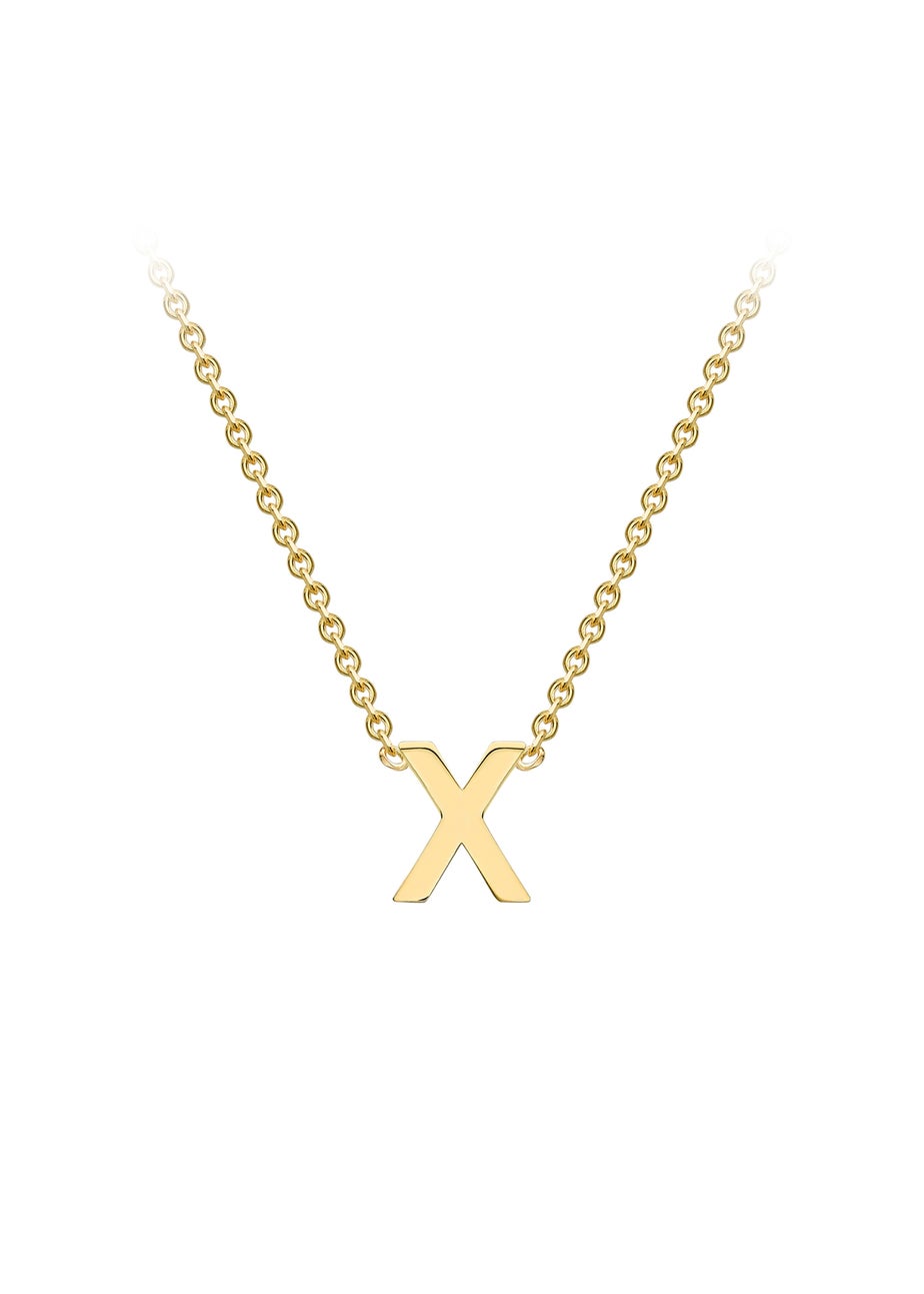 Golden Moments 9ct Yellow Gold Mini 'X' Initial Necklace