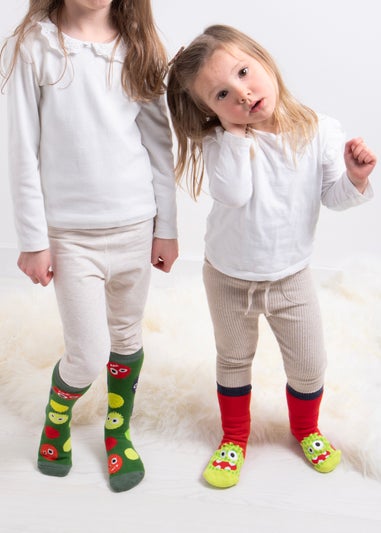 Totes Toasties Multi Childrens Original Slipper Socks (Twin Pack)