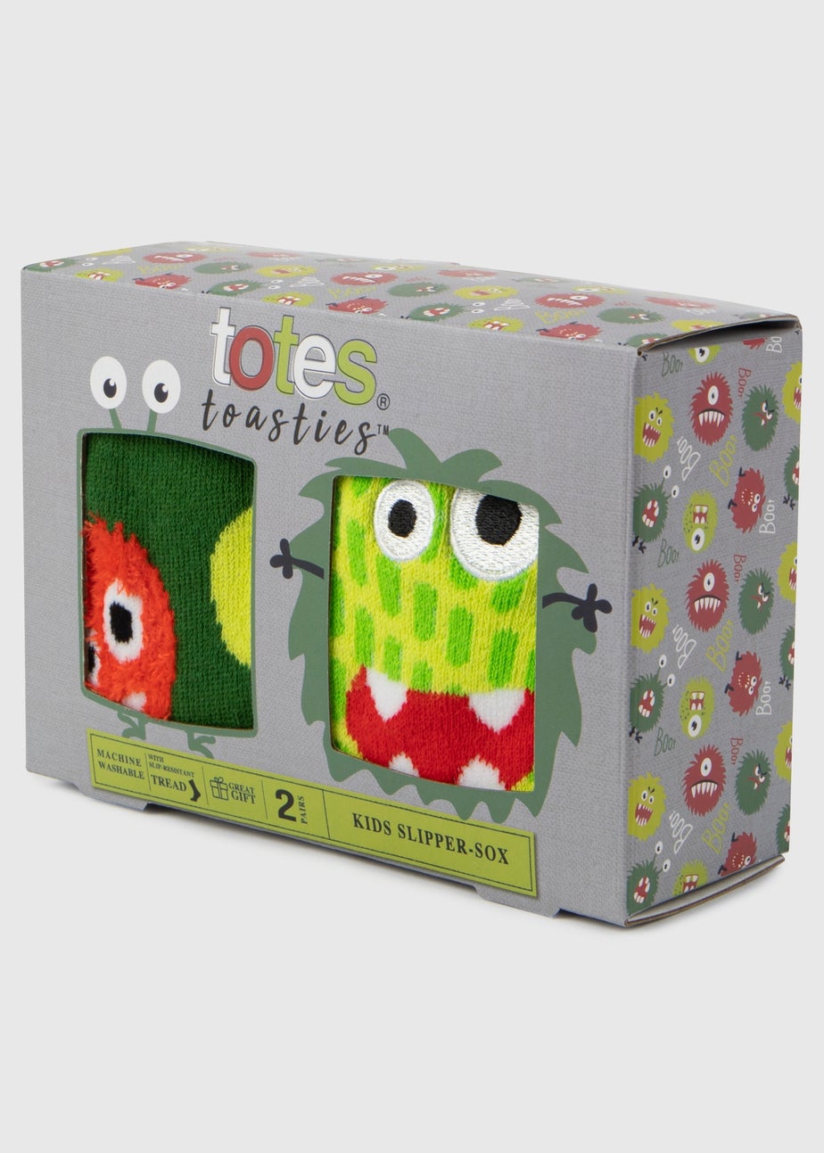 Totes Toasties Multi Childrens Original Slipper Socks (Twin Pack)
