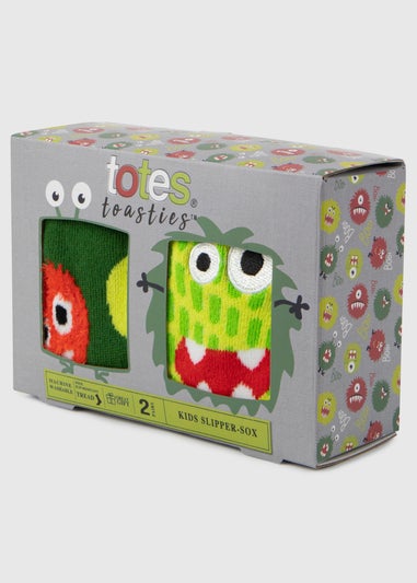 Totes Toasties Multi Childrens Original Slipper Socks (Twin Pack)