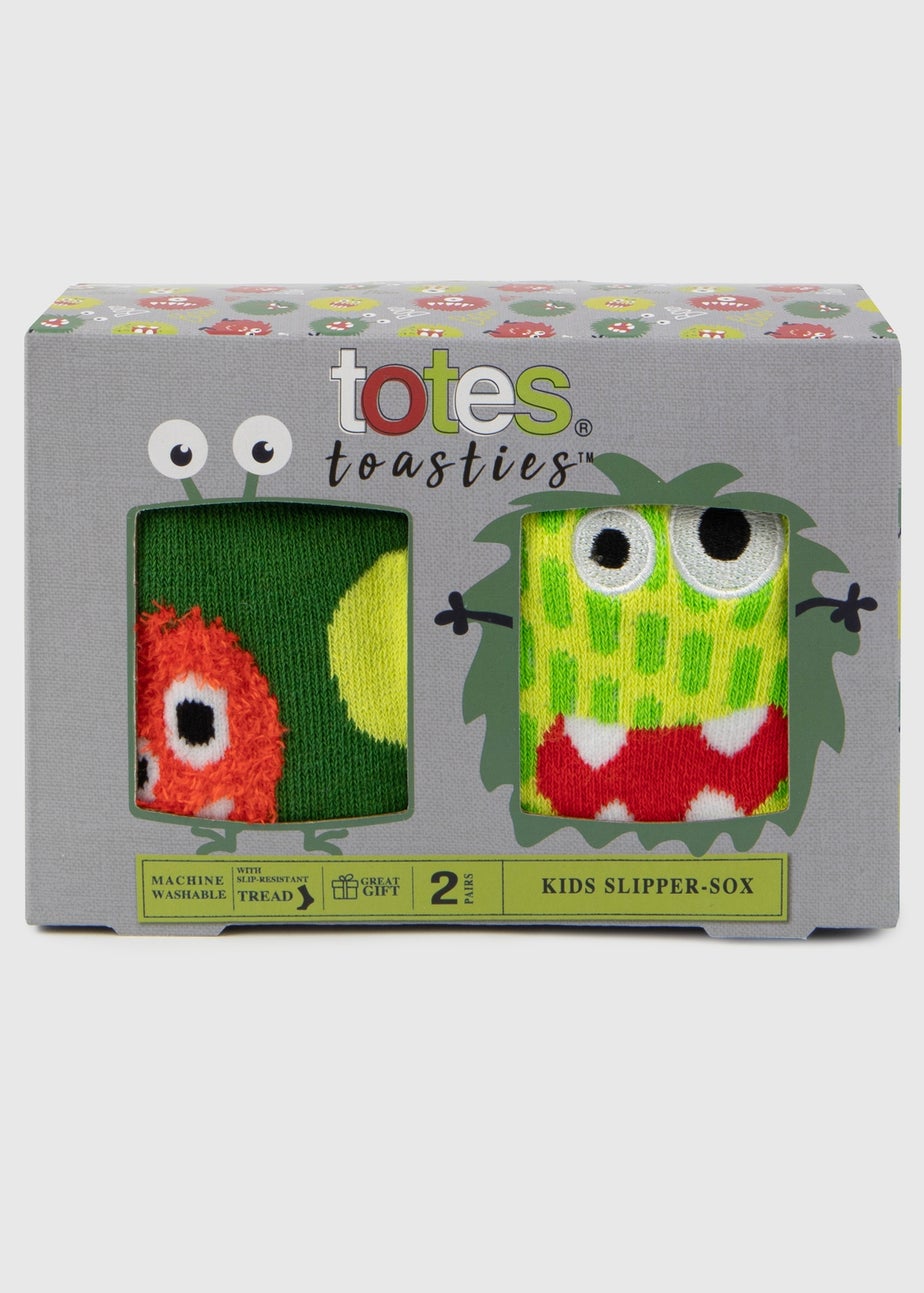 Totes Toasties Multi Childrens Original Slipper Socks (Twin Pack)