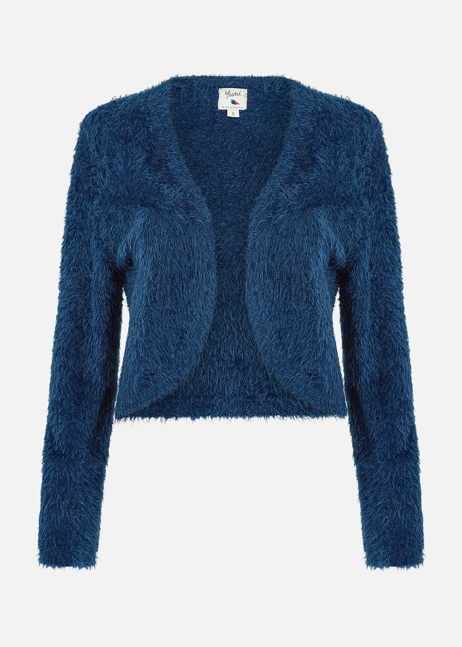 Yumi Navy Eyelash Knit Bolero