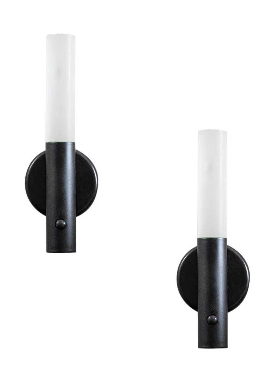 ValueLights Pair of Oakley Matte Black Wall Light Integrated LED