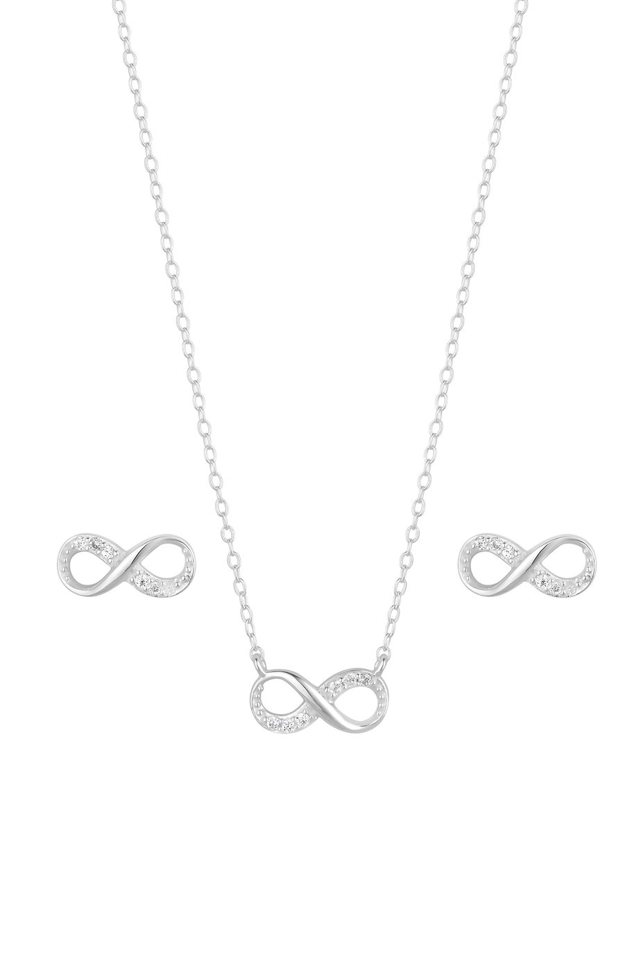 Simply Silver Sterling Silver 925 Infinity Set - Gift Boxed