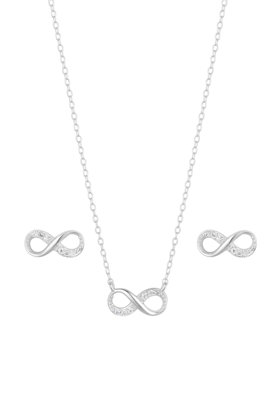 Simply Silver Sterling Silver 925 Infinity Set - Gift Boxed
