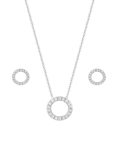 Simply Silver Sterling Silver 925 Cubic Zirconia Round Open Set - Gift Boxed