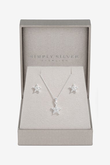 Simply Silver Sterling Silver 925 Celestial Set - Gift Boxed