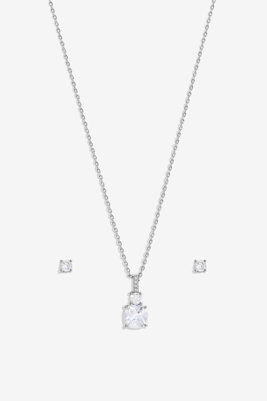 Jon Richard Rhodium Plated Cubic Zirconia Pendant Box Set - Gift Box
