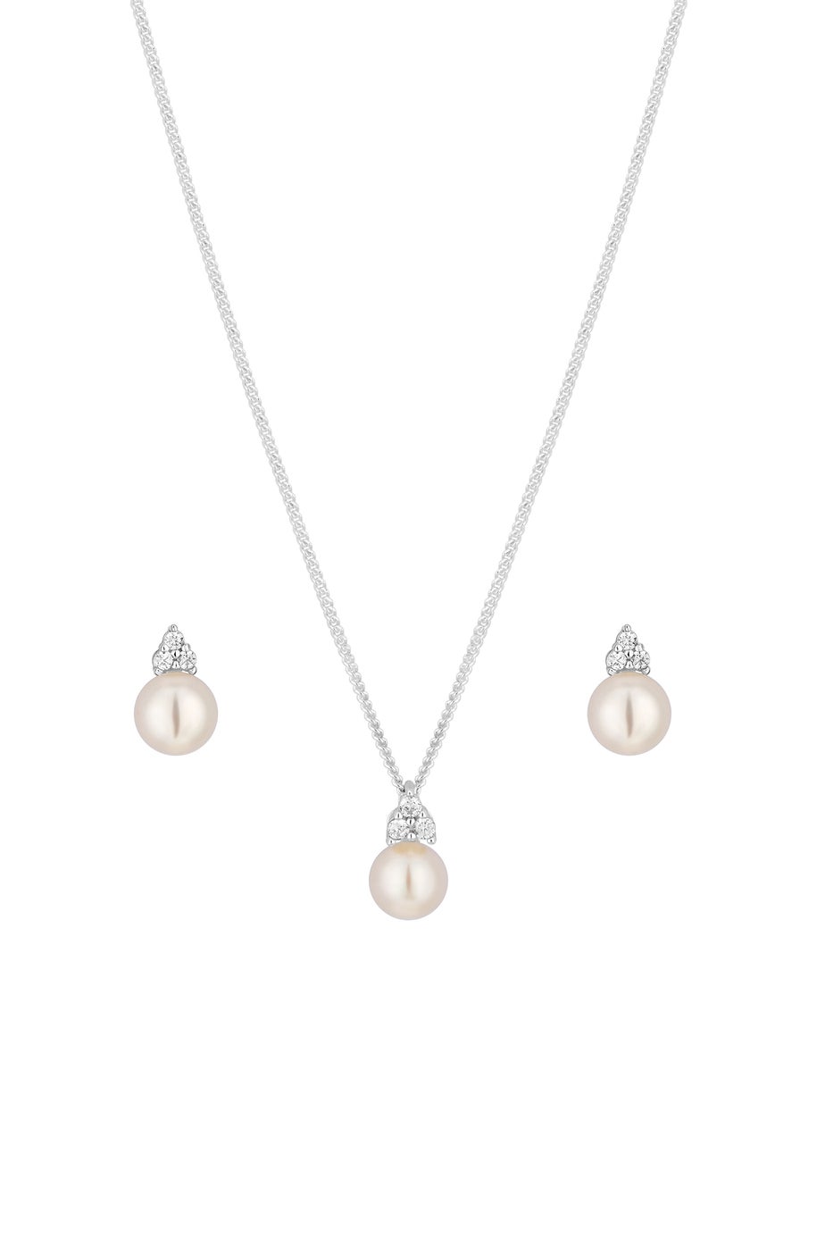Sterling Silver 925 Freshwater Pearl Set Gift Boxed