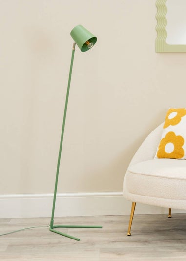 ValueLights Lark Green Floor Lamp with Medium Green Tapered Shade