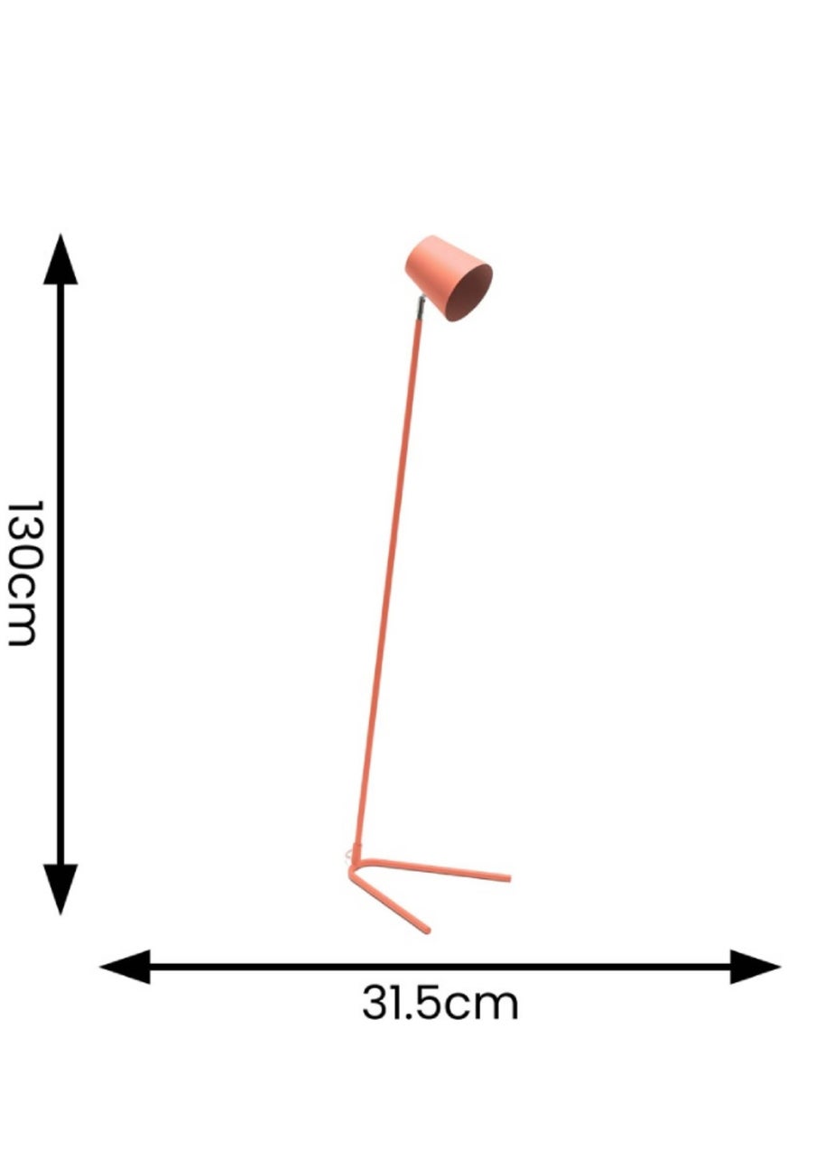 ValueLights Lark Pink Floor Lamp with Medium Pink Tapered Shade