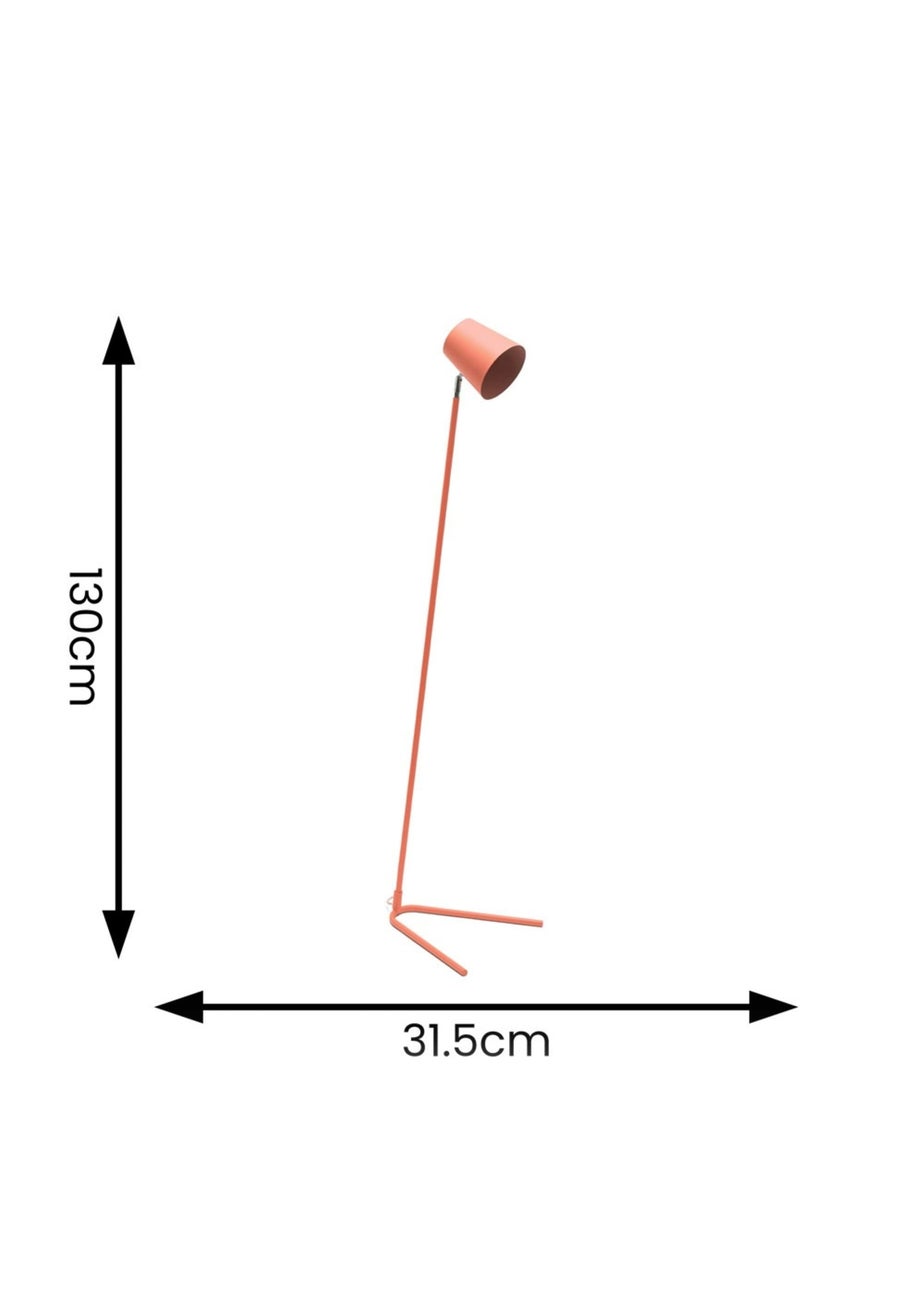 ValueLights Lark Pink Floor Lamp with Medium Pink Tapered Shade