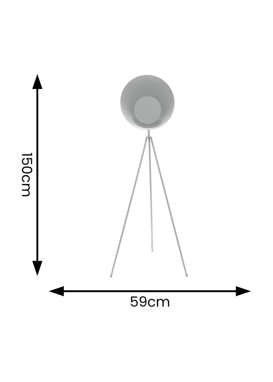 ValueLights Saffy Matte Grey Floor Lamp with Grey Shade (150cm x 59cm x 59cm)