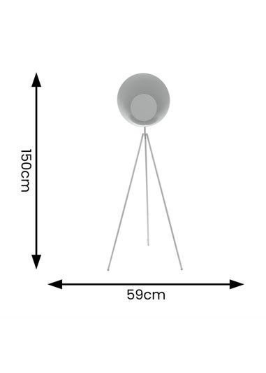 ValueLights Saffy Matte Grey Floor Lamp with Grey Shade (150cm x 59cm x 59cm)