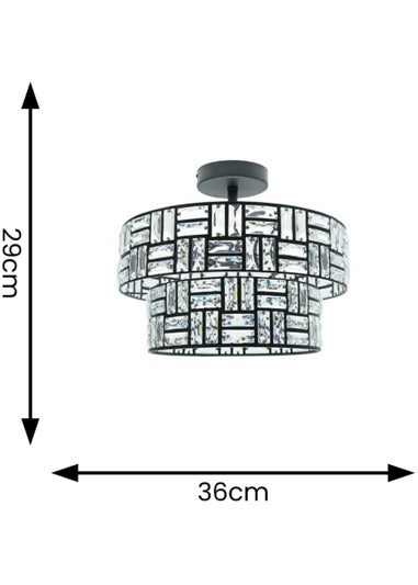 ValueLights Elise Matte Black Pendant Light with Black Tiered Shade