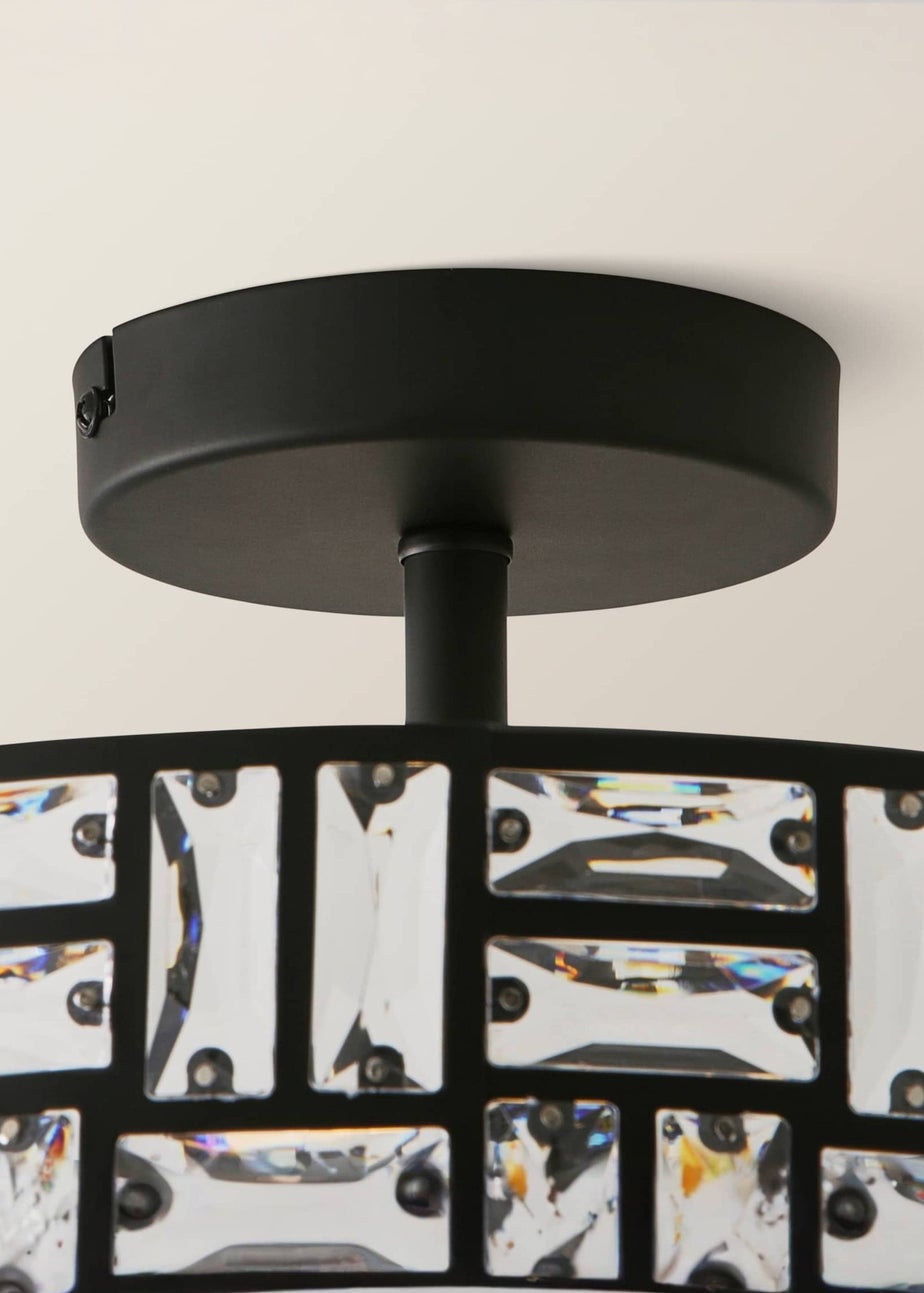 ValueLights Elise Matte Black Pendant Light with Black Tiered Shade