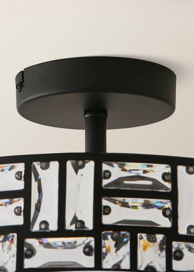 ValueLights Elise Matte Black Pendant Light with Black Tiered Shade