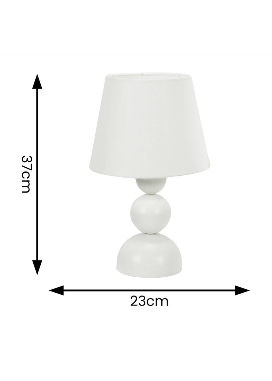 ValueLights Dimmable Gloss Cream Table Lamp with White Tapered Shade
